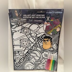Disney Pixar Lightyear Velvet Art Poster Kit 8x10” Coloring Activity for Kids
